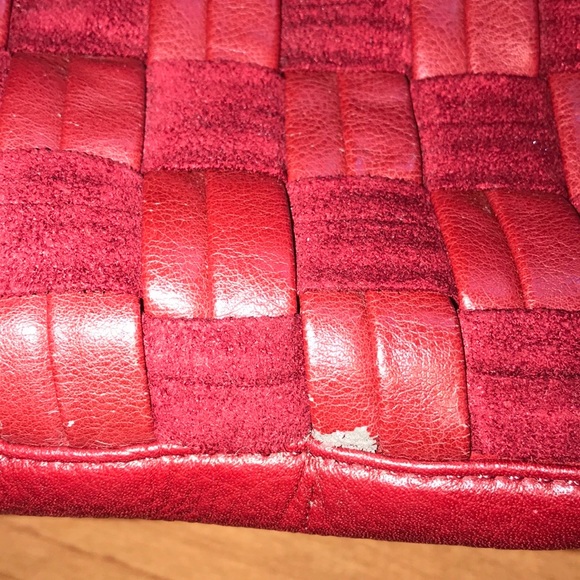 Antonio Melani Burgundy Basketweave Handbag - Picture 8 of 8